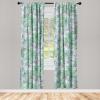 Ambesonne Floral Curtains, Valentine’s Day Theme Grunge Style Repetitive Rose Flowers Abstract, Window Treatments 2 Panel Set for Living Room Bedroom, Pair of – 28″ x 84″, Pale Fuchsia and Sepia(Pale Green and Earth Yellow)