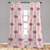 Ambesonne Floral Curtains, Valentine’s Day Theme Grunge Style Repetitive Rose Flowers Abstract, Window Treatments 2 Panel Set for Living Room Bedroom, Pair of – 28″ x 84″, Pale Fuchsia and Sepia(Hot Pink Pale Blue)