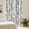 Ambesonne Floral Curtains, Valentine’s Day Theme Grunge Style Repetitive Rose Flowers Abstract, Window Treatments 2 Panel Set for Living Room Bedroom, Pair of – 28″ x 84″, Pale Fuchsia and Sepia(Reseda Green and Pale Fuchsia)