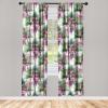 Ambesonne Floral Curtains, Valentine’s Day Theme Grunge Style Repetitive Rose Flowers Abstract, Window Treatments 2 Panel Set for Living Room Bedroom, Pair of – 28″ x 84″, Pale Fuchsia and Sepia(Pale Ruby and Reseda Green)