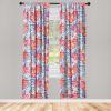 Ambesonne Floral Curtains, Valentine’s Day Theme Grunge Style Repetitive Rose Flowers Abstract, Window Treatments 2 Panel Set for Living Room Bedroom, Pair of – 28″ x 84″, Pale Fuchsia and Sepia(Hot Pink and Blue Violet)