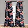 Ambesonne Floral Curtains, Valentine’s Day Theme Grunge Style Repetitive Rose Flowers Abstract, Window Treatments 2 Panel Set for Living Room Bedroom, Pair of – 28″ x 84″, Pale Fuchsia and Sepia(Grey Pink Petrol Blue)