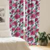 Ambesonne Floral Curtains, Valentine’s Day Theme Grunge Style Repetitive Rose Flowers Abstract, Window Treatments 2 Panel Set for Living Room Bedroom, Pair of – 28″ x 84″, Pale Fuchsia and Sepia(Dark Magenta Mint Green)