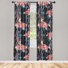 Ambesonne Floral Curtains, Valentine’s Day Theme Grunge Style Repetitive Rose Flowers Abstract, Window Treatments 2 Panel Set for Living Room Bedroom, Pair of – 28″ x 84″, Pale Fuchsia and Sepia(Grey Pink Petrol Blue)