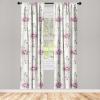 Ambesonne Floral Curtains, Valentine’s Day Theme Grunge Style Repetitive Rose Flowers Abstract, Window Treatments 2 Panel Set for Living Room Bedroom, Pair of – 28″ x 84″, Pale Fuchsia and Sepia(Hot Pink and Pale Blue)