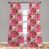 Ambesonne Floral Curtains, Valentine’s Day Theme Grunge Style Repetitive Rose Flowers Abstract, Window Treatments 2 Panel Set for Living Room Bedroom, Pair of – 28″ x 84″, Pale Fuchsia and Sepia(Dark Coral Khaki Green)