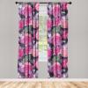 Ambesonne Floral Curtains, Valentine’s Day Theme Grunge Style Repetitive Rose Flowers Abstract, Window Treatments 2 Panel Set for Living Room Bedroom, Pair of – 28″ x 84″, Pale Fuchsia and Sepia(Magenta and Cadet Blue)