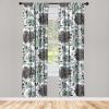 Ambesonne Floral Curtains, Valentine’s Day Theme Grunge Style Repetitive Rose Flowers Abstract, Window Treatments 2 Panel Set for Living Room Bedroom, Pair of – 28″ x 84″, Pale Fuchsia and Sepia(Reseda Green Grey and White)