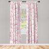 Ambesonne Floral Curtains, Valentine’s Day Theme Grunge Style Repetitive Rose Flowers Abstract, Window Treatments 2 Panel Set for Living Room Bedroom, Pair of – 28″ x 84″, Pale Fuchsia and Sepia(Pastel Pink White and Blush)