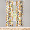 Ambesonne Floral Curtains, Valentine’s Day Theme Grunge Style Repetitive Rose Flowers Abstract, Window Treatments 2 Panel Set for Living Room Bedroom, Pair of – 28″ x 84″, Pale Fuchsia and Sepia(Earth Yellow Violet Blue)