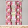 Ambesonne Floral Curtains, Valentine’s Day Theme Grunge Style Repetitive Rose Flowers Abstract, Window Treatments 2 Panel Set for Living Room Bedroom, Pair of – 28″ x 84″, Pale Fuchsia and Sepia(Dark Coral Khaki Green)