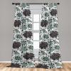 Ambesonne Floral Curtains, Valentine’s Day Theme Grunge Style Repetitive Rose Flowers Abstract, Window Treatments 2 Panel Set for Living Room Bedroom, Pair of – 28″ x 84″, Pale Fuchsia and Sepia(Reseda Green Grey and White)