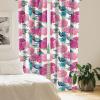 Ambesonne Floral Curtains, Valentine’s Day Theme Grunge Style Repetitive Rose Flowers Abstract, Window Treatments 2 Panel Set for Living Room Bedroom, Pair of – 28″ x 84″, Pale Fuchsia and Sepia(Hot Pink and Petrol Blue)