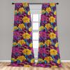 Ambesonne Floral Curtains, Valentine’s Day Theme Grunge Style Repetitive Rose Flowers Abstract, Window Treatments 2 Panel Set for Living Room Bedroom, Pair of – 28″ x 84″, Pale Fuchsia and Sepia(Earth Yellow and Hot Pink)