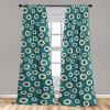 Ambesonne Floral Curtains, Valentine’s Day Theme Grunge Style Repetitive Rose Flowers Abstract, Window Treatments 2 Panel Set for Living Room Bedroom, Pair of – 28″ x 84″, Pale Fuchsia and Sepia(Dark Cadet Blue and Brown)