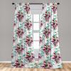Ambesonne Floral Curtains, Valentine’s Day Theme Grunge Style Repetitive Rose Flowers Abstract, Window Treatments 2 Panel Set for Living Room Bedroom, Pair of – 28″ x 84″, Pale Fuchsia and Sepia(Pistachio Green and Ruby)