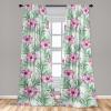 Ambesonne Floral Curtains, Valentine’s Day Theme Grunge Style Repetitive Rose Flowers Abstract, Window Treatments 2 Panel Set for Living Room Bedroom, Pair of – 28″ x 84″, Pale Fuchsia and Sepia(Reseda Green and Pale Fuchsia)