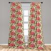 Ambesonne Floral Curtains, Valentine’s Day Theme Grunge Style Repetitive Rose Flowers Abstract, Window Treatments 2 Panel Set for Living Room Bedroom, Pair of – 28″ x 84″, Pale Fuchsia and Sepia(Dark Coral Khaki and Camel)