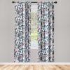 Ambesonne Floral Curtains, Valentine’s Day Theme Grunge Style Repetitive Rose Flowers Abstract, Window Treatments 2 Panel Set for Living Room Bedroom, Pair of – 28″ x 84″, Pale Fuchsia and Sepia(Maroon and Dark Blue Grey)