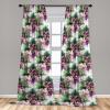 Ambesonne Floral Curtains, Valentine’s Day Theme Grunge Style Repetitive Rose Flowers Abstract, Window Treatments 2 Panel Set for Living Room Bedroom, Pair of – 28″ x 84″, Pale Fuchsia and Sepia(Pale Ruby and Reseda Green)