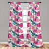 Ambesonne Floral Curtains, Valentine’s Day Theme Grunge Style Repetitive Rose Flowers Abstract, Window Treatments 2 Panel Set for Living Room Bedroom, Pair of – 28″ x 84″, Pale Fuchsia and Sepia(Hot Pink and Petrol Blue)