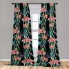 Ambesonne Floral Curtains, Valentine’s Day Theme Grunge Style Repetitive Rose Flowers Abstract, Window Treatments 2 Panel Set for Living Room Bedroom, Pair of – 28″ x 84″, Pale Fuchsia and Sepia(Jade Green and Raspberry)
