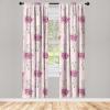 Ambesonne Floral Curtains, Valentine’s Day Theme Grunge Style Repetitive Rose Flowers Abstract, Window Treatments 2 Panel Set for Living Room Bedroom, Pair of – 28″ x 84″, Pale Fuchsia and Sepia(Hot Pink Pale Blue)