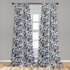 Ambesonne Floral Curtains, Valentine’s Day Theme Grunge Style Repetitive Rose Flowers Abstract, Window Treatments 2 Panel Set for Living Room Bedroom, Pair of – 28″ x 84″, Pale Fuchsia and Sepia(Maroon and Dark Blue Grey)