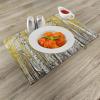 Ambesonne Forest Place Mats Set of 4, Autumn Birch Forest Golden Yellow Leaves Woodland October Seasonal Nature Picture, Washable Fabric Placemats for Dining Table, Standard Size, Yellow and Grey