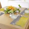 Ambesonne Grey and Yellow Place Mats Set of 4, Grunge Street Style Painting Brush Print Ombre Design Illustration, Washable Fabric Placemats for Dining Table, Standard Size, Dimgray Yellow
