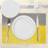 Ambesonne Grey and Yellow Place Mats Set of 4, Grunge Street Style Painting Brush Print Ombre Design Illustration, Washable Fabric Placemats for Dining Table, Standard Size, Dimgray Yellow
