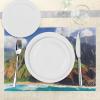 Ambesonne Hawaiian Place Mats Set of 4, Aerial View of Na Pali Coast Kauai Hawaii Mountain Cliff Seacoast Scenic Photo, Washable Fabric Placemats for Dining Table, Standard Size, Brown Green