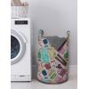 Ambesonne Hipster Laundry Bag, Woman Clothing and Accessories Pattern in Sketchy Style Fashion and Glamor Theme, Hamper Basket with Handles Drawstring Closure for Laundromats, 13″ x 19″, Multicolor