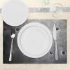 Ambesonne Industrial Place Mats Set of 4, Black Grunge Plate Armour Digital Print Rivets Vintage Theme Print, Washable Fabric Placemats for Dining Table, Standard Size, Black Silver