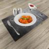 Ambesonne Industrial Place Mats Set of 4, Black Grunge Plate Armour Digital Print Rivets Vintage Theme Print, Washable Fabric Placemats for Dining Table, Standard Size, Black Silver