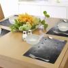 Ambesonne Industrial Place Mats Set of 4, Black Grunge Plate Armour Digital Print Rivets Vintage Theme Print, Washable Fabric Placemats for Dining Table, Standard Size, Black Silver
