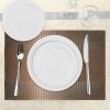 Ambesonne Industrial Place Mats Set of 4, Perforated Grid Plate Steel Dots Illustration Futuristic Technology Theme, Washable Fabric Placemats for Dining Table, Standard Size, Bronze Ombre