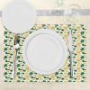 Ambesonne Irish Place Mats Set of 4, Happy St. Patrick’s Day Concept Pattern with Traditional Holiday, Washable Fabric Placemats for Dining Table, Standard Size, Yellow White