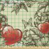 Ambesonne Love Fabric by The Yard, Pattern Valentine’s Day with Flowers and Butterfly Holiday Love Antiquity Vintage, Stretch Knit Fabric for Clothing Sewing and Arts Crafts, 5 Yards, Beige Brown Red(Beige Brown Red)