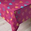 Ambesonne Magenta Tablecloth, Heart Valentine Days Lovers Love Concept, Rectangular Table Cover for Dining Room Kitchen Decor, 60″ X 84″, Multicolor