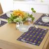 Ambesonne Mardi Gras Place Mats Set of 4, Antique Old Fashioned Motifs in Mardi Gras Holiday Colors Tile Pattern, Washable Fabric Placemats for Dining Table, Standard Size, Purple