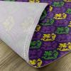 Ambesonne Mardi Gras Place Mats Set of 4, Antique Old Fashioned Motifs in Mardi Gras Holiday Colors Tile Pattern, Washable Fabric Placemats for Dining Table, Standard Size, Purple