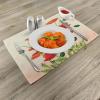 Ambesonne Poppy Flower Place Mats Set of 4, Bouquet with Coming of The Spring Theme Nature Growth Arrangement, Washable Fabric Placemats for Dining Table, Standard Size, Cream Vermilion Green