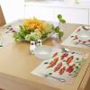 Ambesonne Poppy Flower Place Mats Set of 4, Bouquet with Coming of The Spring Theme Nature Growth Arrangement, Washable Fabric Placemats for Dining Table, Standard Size, Cream Vermilion Green