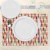 Ambesonne Retro Place Mats Set of 4, Sixties and Seventies Style Geometric Round Shaped Repeated Symmetric Design, Washable Fabric Placemats for Dining Table, Standard Size, Orange Cream