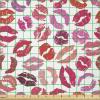 Ambesonne Romantic Fabric by The Yard, Love Theme Colorful Illustration of Lipstick Kisses Pattern Valentines Art, Stretch Knit Fabric for Clothing Sewing and Arts Crafts, 2 Yards, Multicolor(Multicolor)