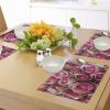 Ambesonne Rose Place Mats Set of 4, Blooming Fresh Pink Roses Bridal Bouquet Romance Sweetheart Valentine, Washable Fabric Placemats for Dining Room Kitchen Table Decor, Pink Pale Green