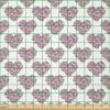 Ambesonne Spring Fabric by The Yard, Blossoms Forms Heart Shapes Valentine’s Day Orderly Repeated Illustration, Stretch Knit Fabric for Clothing Sewing and Arts Crafts, 3 Yards, White Pale Fuchsia(White Pale Fuchsia)