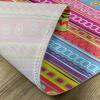 Ambesonne Striped Place Mats Set of 4, Colorful Retro Stripes Circles Boho Pattern 90’s Style Rainbow Art Print, Washable Fabric Placemats for Dining Table, Standard Size, Fuchsia Blue