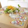 Ambesonne Summer Place Mats Set of 4, Colorful Bunch Flip Flops Sandals Pattern Relax Holiday Sunbath Theme Groovy Graphic, Washable Fabric Placemats for Dining Table, Standard Size, Yellow Pink